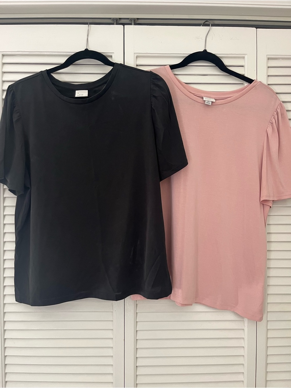 Two for the Price of One -  Short-Sleeve Top — Black and Pink.
